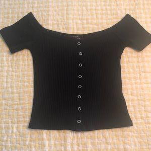 F21 Black Sweetheart Neckline Top size XS